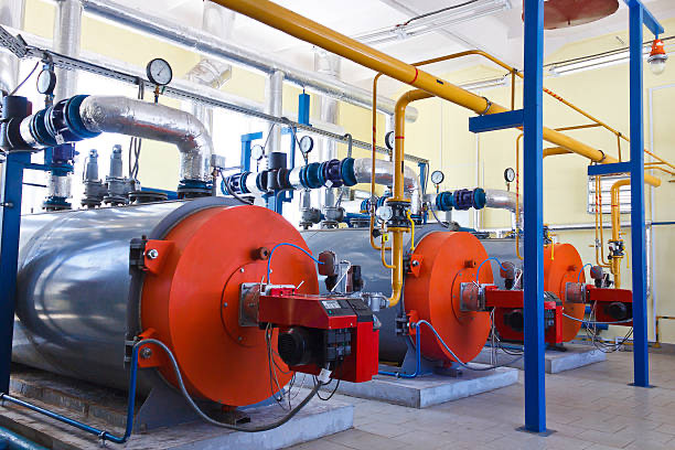 Industrial boilers, pipework, and water system equipment