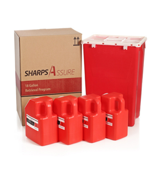 18 Gallon Retrieval Program with Four 2 Gallon Sharps Containers