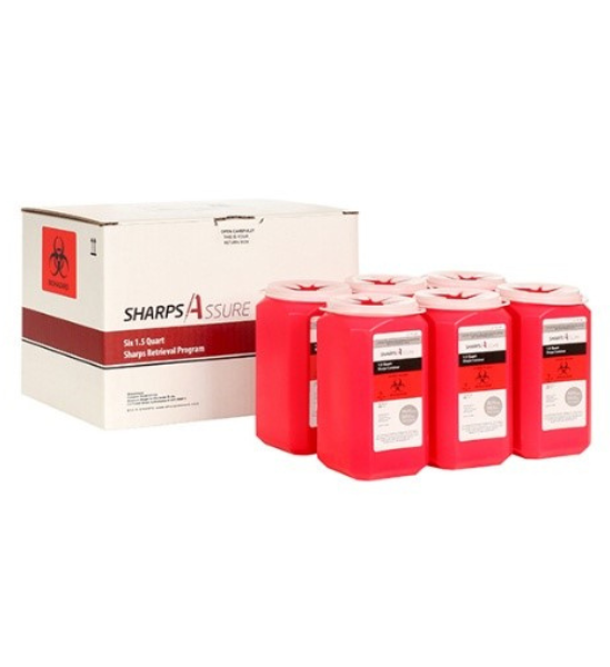 Six – 1.5 Quart Sharps Retrieval Program