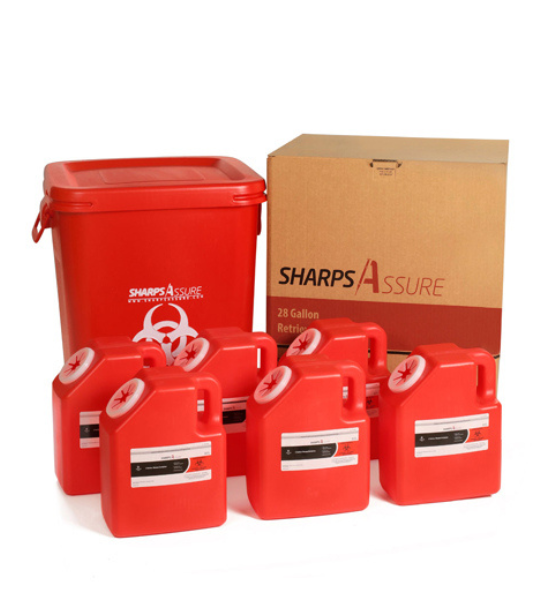 28 Gallon Retrieval Program with Six 2 Gallon Sharps Containers