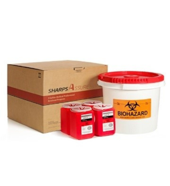 5 Gallon Medical Professional Retrieval Program with Four 1.5 Quart Sharps Containers